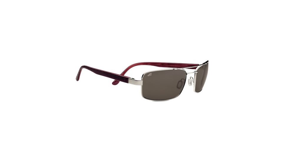 Serengeti Tosca Sunglasses - Shiny  Silver/Deep Red Brown Laser Frame and Polar PhD CPG Lens 7795