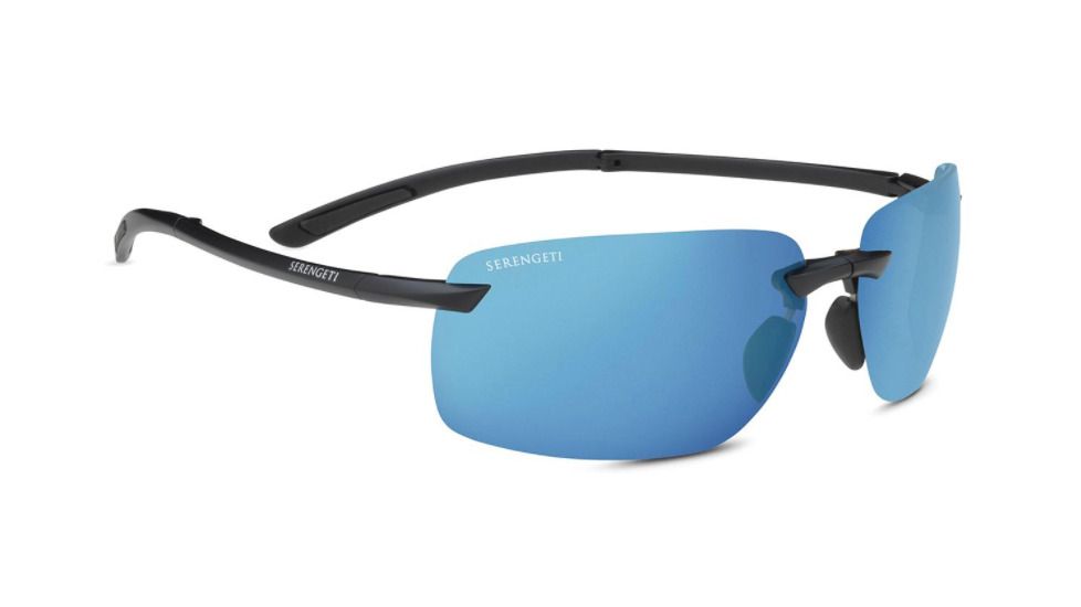 Serengeti Vernazza Sunglases, Matte Black, Polarized 555NM Blue, 8788
