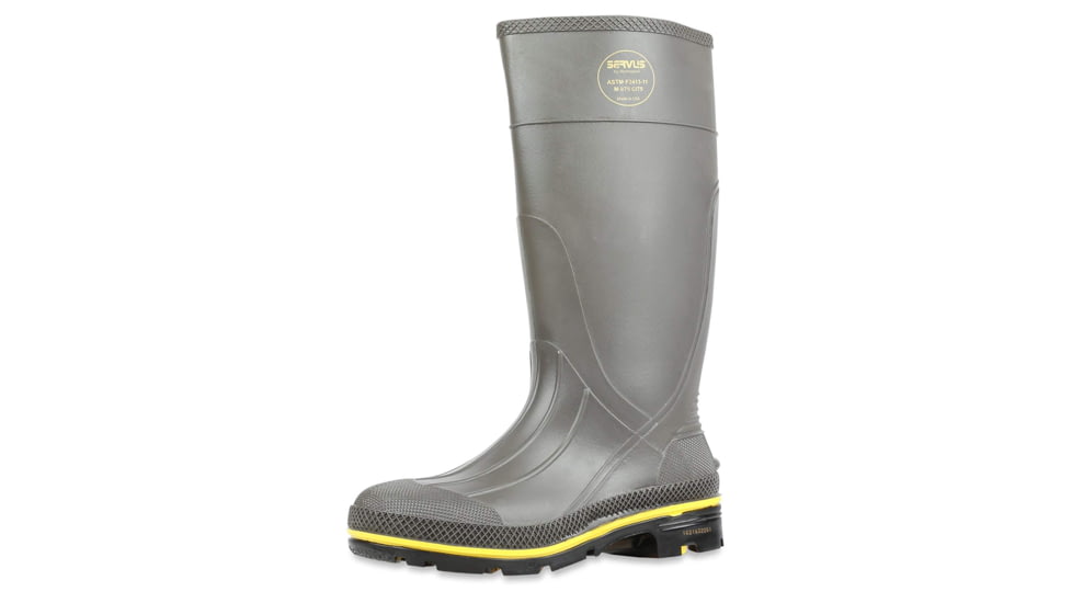 Servus PRO PVC Footwear Boots - Mens, Gray/Yellow, 5, 75101-GYM-050