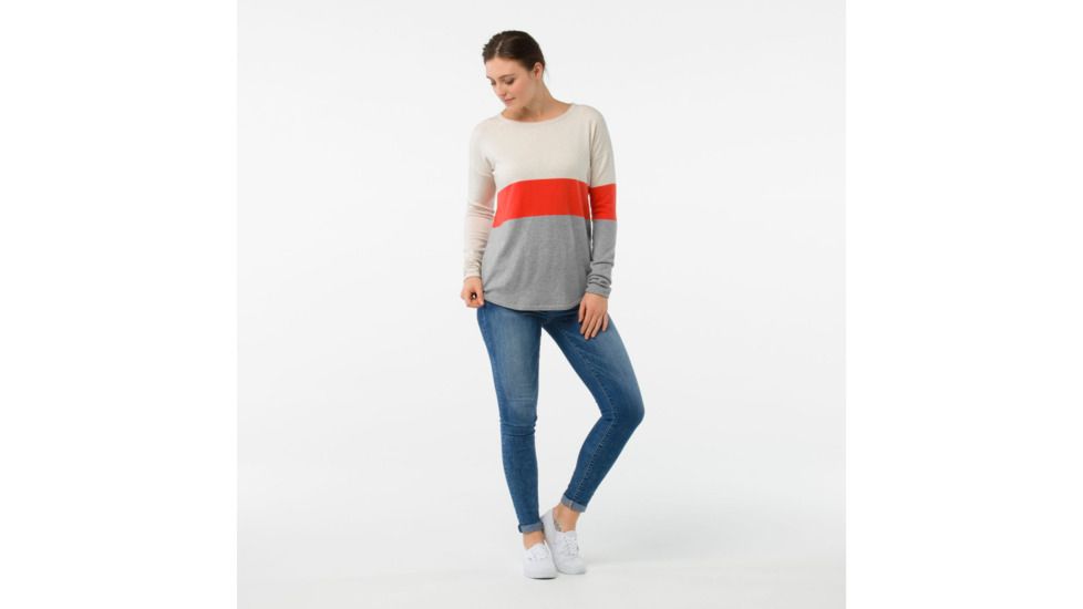 Smartwool Shadow Pine Crew Sweater-Women's, Moonbeam Heather, Extra Small, SW000321A10-XS