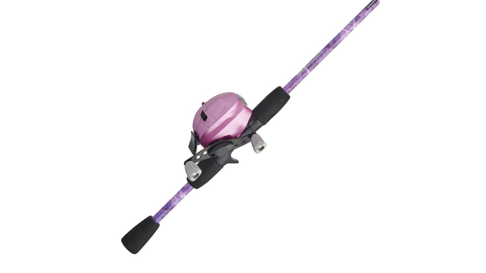 Shakespeare Amphibian Camo Spincast Combo, 3.5/1, 5, 5ft. 6in. Rod Length, Medium Power, 2 Pieces Rod, Pink, AMPCAMSCPCBO