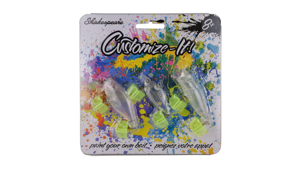 Shakespeare Customize-It Hard Bait, Varied, Clear, PAINTYOUROWNBAIT