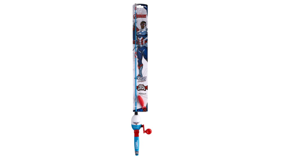 Shakespeare Marvel Captain America Beginner Kit, 3.1/1, 5, 2ft. 6in. Rod Length, Medium Power, 1 Piece Rod, CAPTAMKIT-B