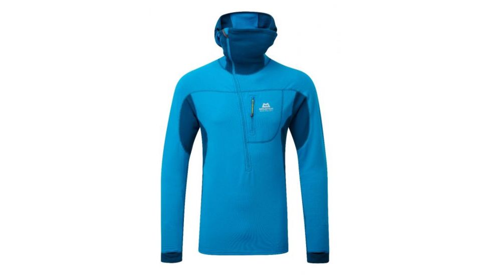 SHED, Mountain Equipment Eclipse Hooded Zip Tee Pullover - Mens, Lagoon Blue/Marine, Large, ME-002285-ME-01207-L-SHED