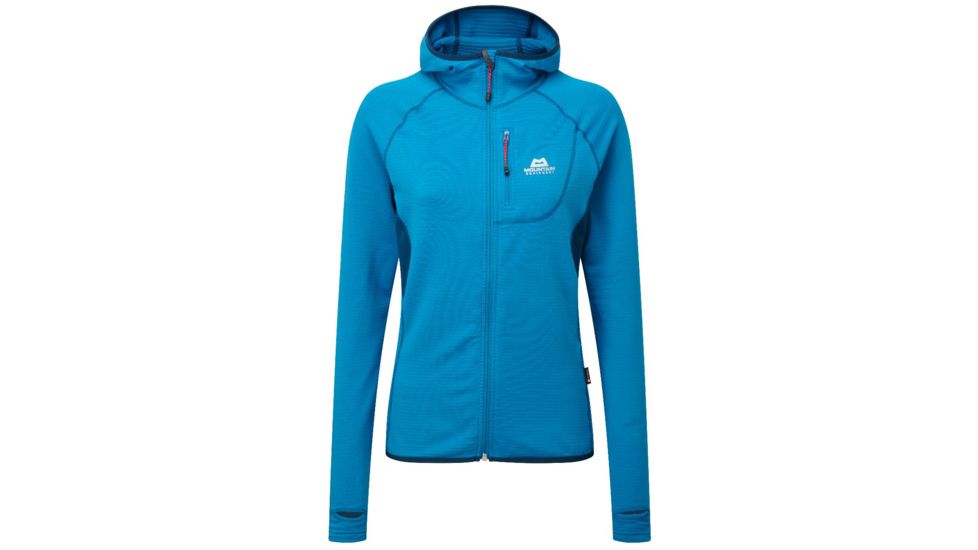 SHED, Mountain Equipment Eclipse Hooded Zip Tee Pullover - Womens, Lagoon Blue/Marine, Medium, ME-002357-ME-01207-M-SHED