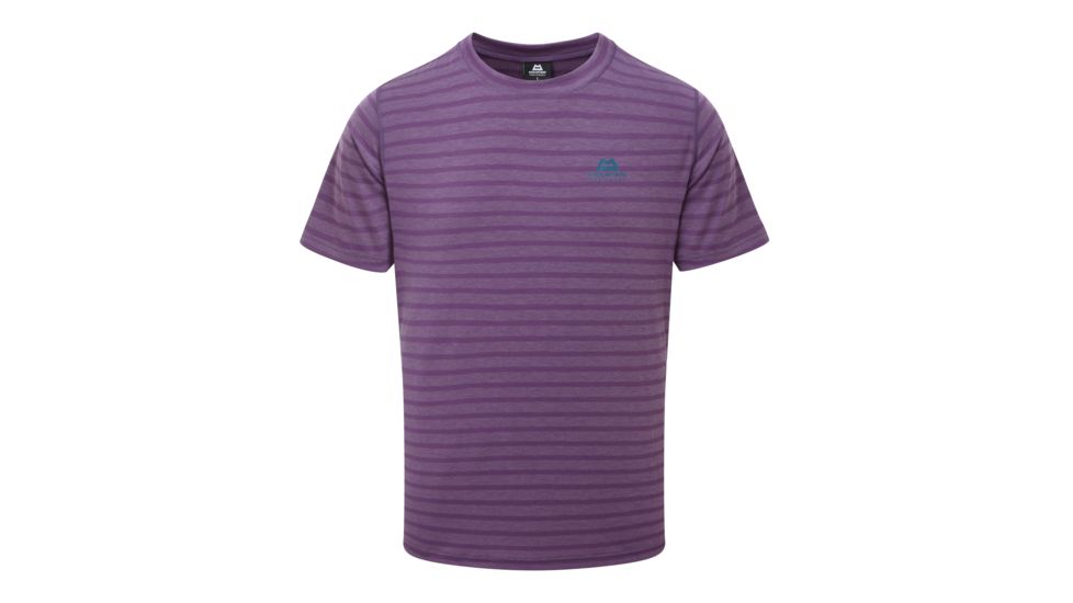 Shed, Mountain Equipment Groundup Tee - Mens, Damson Stripe, Large, ME-000595-1441-L-DEMO