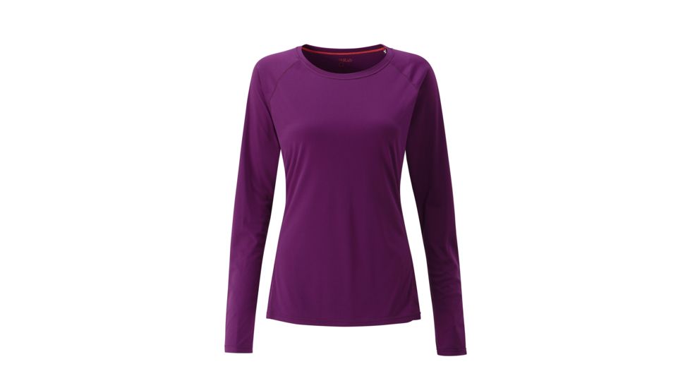 Shed, Rab Womens Aerial Long Sleeve Tee, Berry, 12, QBU-44-BY-12-DEMO