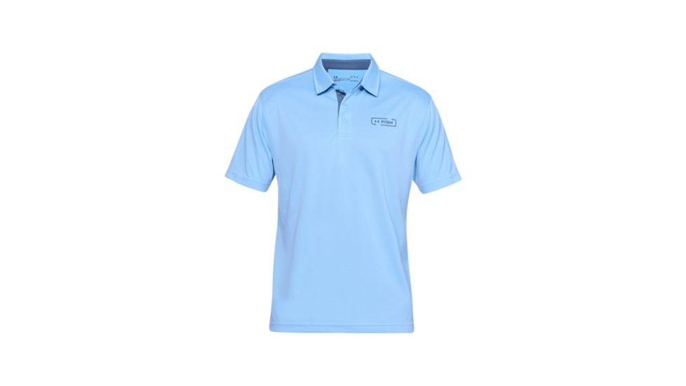 SHED, Under Armour Dockside Fish Tech Polo - Mens, Carolina Blue, Large, 1321578-476-L