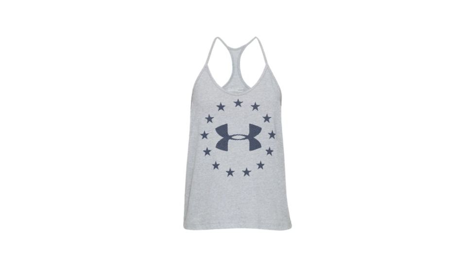 SHED, Under Armour Freedom Logo Tank - Womens, Steel Light Heather, Small, 1333377-35-S