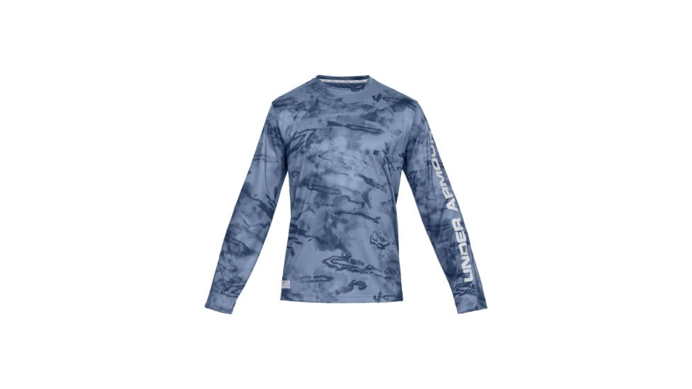 SHED, Under Armour Iso Chill Shorebreak Camo Crew Shirt - Mens, Thunder, Large, 1341816-407-L