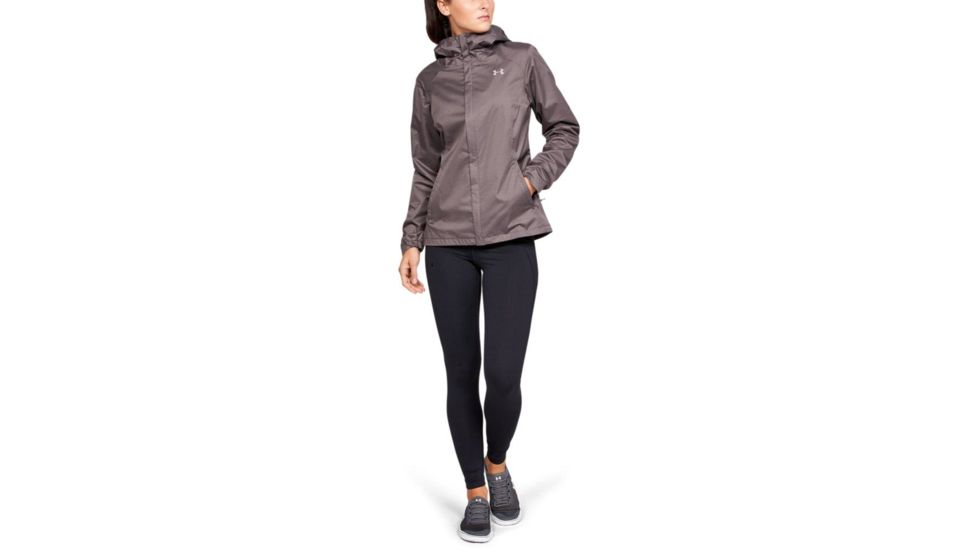 SHED, Under Armour Overlook Rain Jacket - Womens, Ash Taupe/Tetra Gray, Small, 1342794-569-S