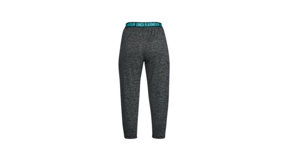 SHED, Under Armour Play Up Capri Solid - Womens, Black/Tourmaline Teal, Small, 1304871-57-S
