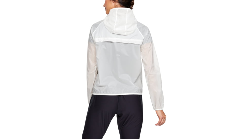 SHED, Under Armour Qualifier Storm Packable Jacket - Womens, Onyx White/Black, Small, 1326558-112-S