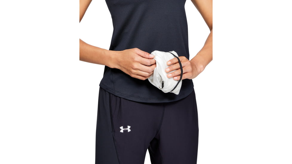 SHED, Under Armour Qualifier Storm Packable Jacket - Womens, Onyx White/Black, Small, 1326558-112-S