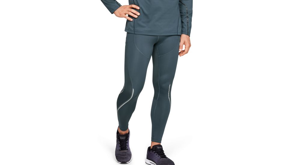 SHED, Under Armour Rush Run Coldgear Tight Pant - Mens, Wire, Large, 1342974-73-L