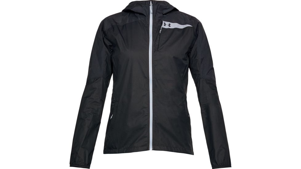 SHED, Under Armour Scrambler Hybrid Rain Jacket - Womens, Black/Black, Small, 1314605-2-S
