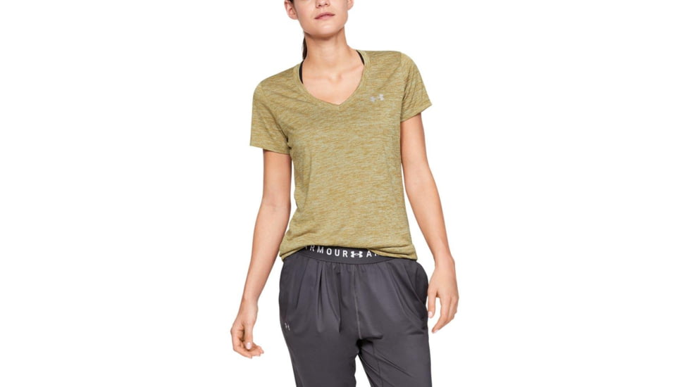 SHED, Under Armour Tech - Twist Short Sleeve Shirt - Womens, Mod Gray, Small, 1258568-360-S