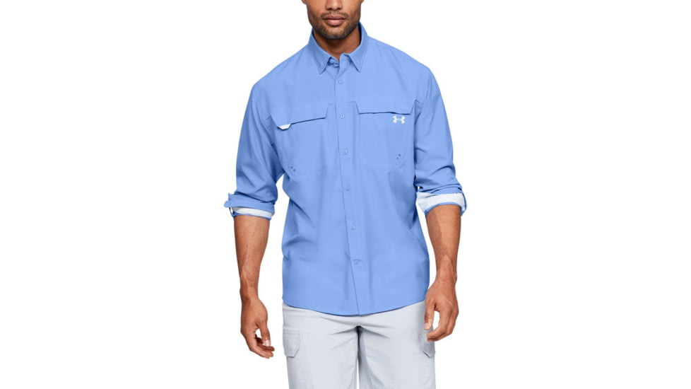 SHED, Under Armour Tide Chaser Hybrid Long Sleeve Woven Shirt - Mens, Carolina Blue, Large, 1341689-475-L