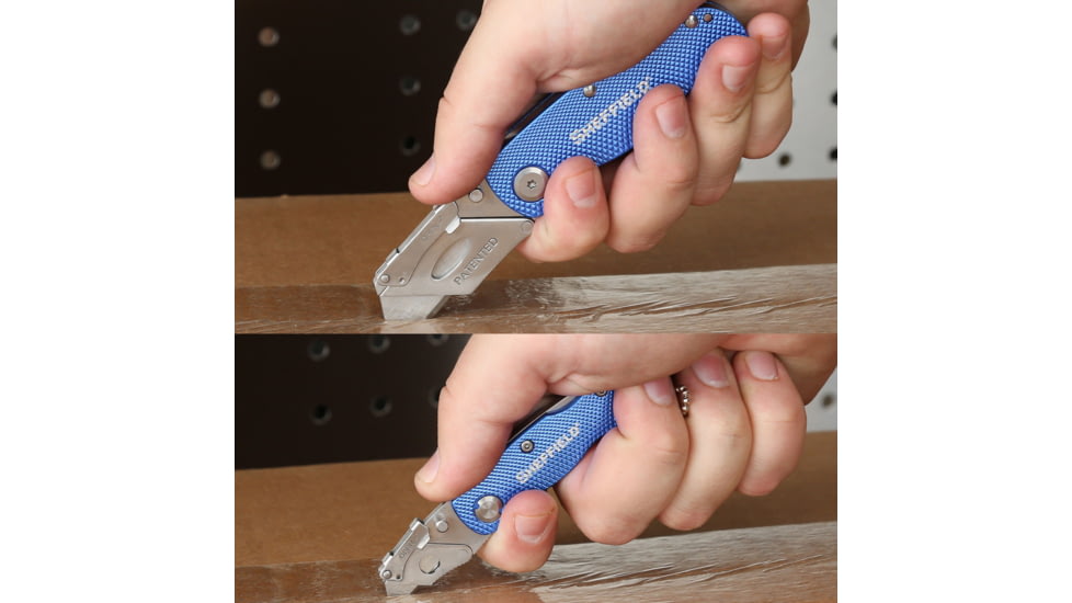 Sheffield Folding Lock Back Utility Knives, 2 Pack, Blue, 12117