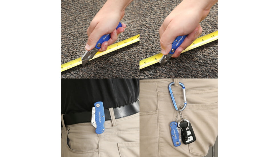 Sheffield Folding Lock Back Utility Knives, 2 Pack, Blue, 12117