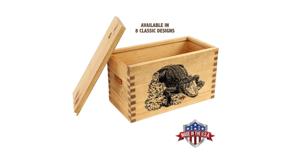 Sheffield Standard Pine Craft Box, Alligator Design, Brown, 12650-5