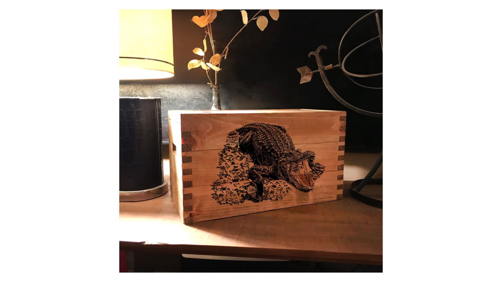 Sheffield Standard Pine Craft Box, Alligator Design, Brown, 12650-5