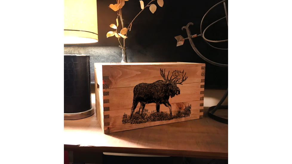 Sheffield Standard Pine Craft Box, Moose Design, Brown, 12650-1
