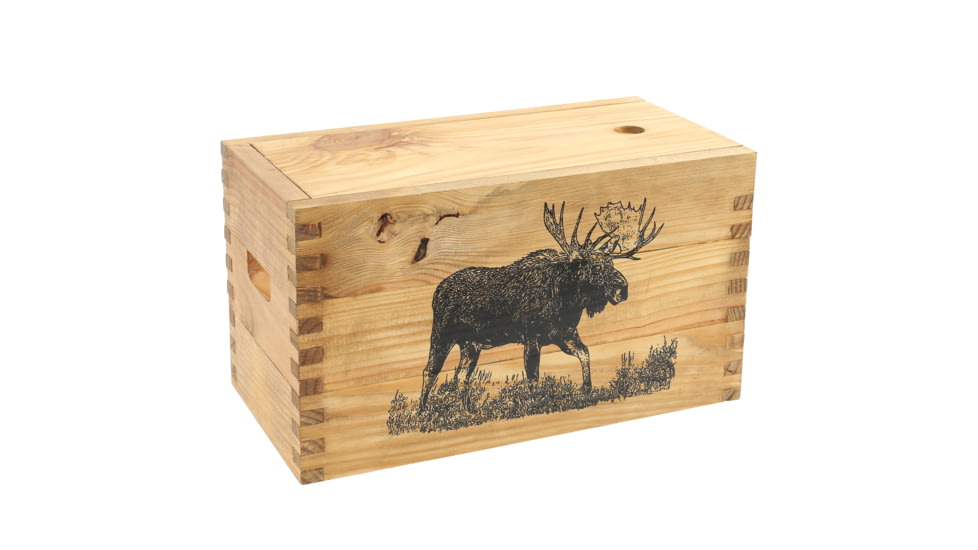 Sheffield Standard Pine Craft Box, Moose Design, Brown, 12650-1