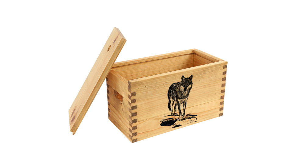 Sheffield Standard Pine Craft Box, Wolf Design, Brown, 12650-2