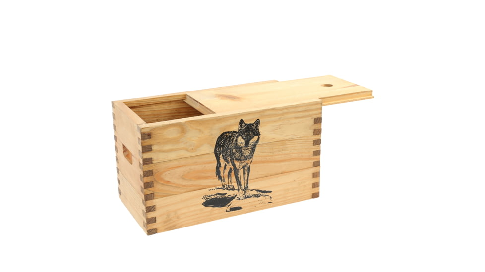 Sheffield Standard Pine Craft Box, Wolf Design, Brown, 12650-2