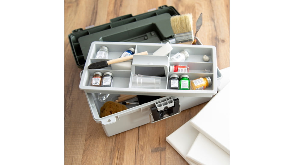 Sheffield Tackle Box, 13in, Green, Gray, 12670