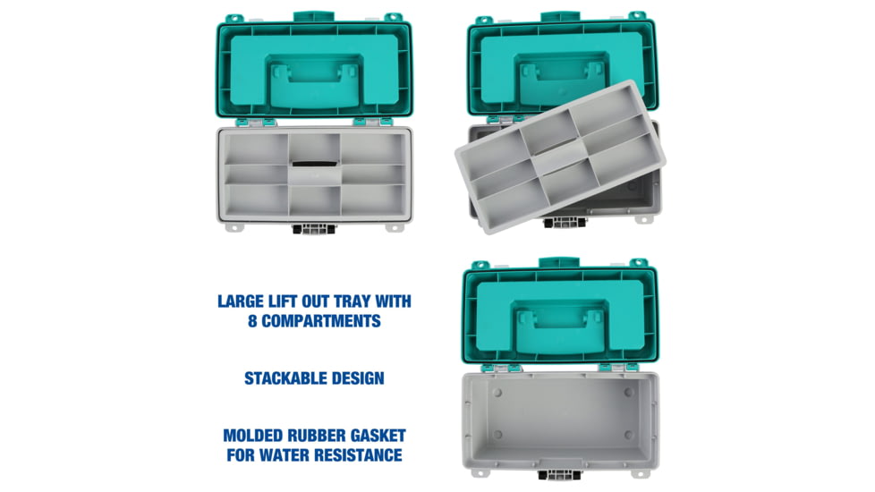 Sheffield Tackle Box, 13in, Teal, Gray, 12671