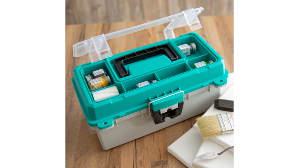 Sheffield Tackle Box, 13in, Teal, Gray, 12671