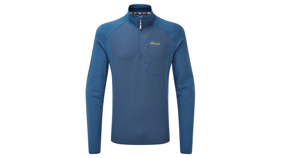 Sherpa Tsepun Zip Tee - Mens, Samudra, Large SM3123-SAMUDRA-L