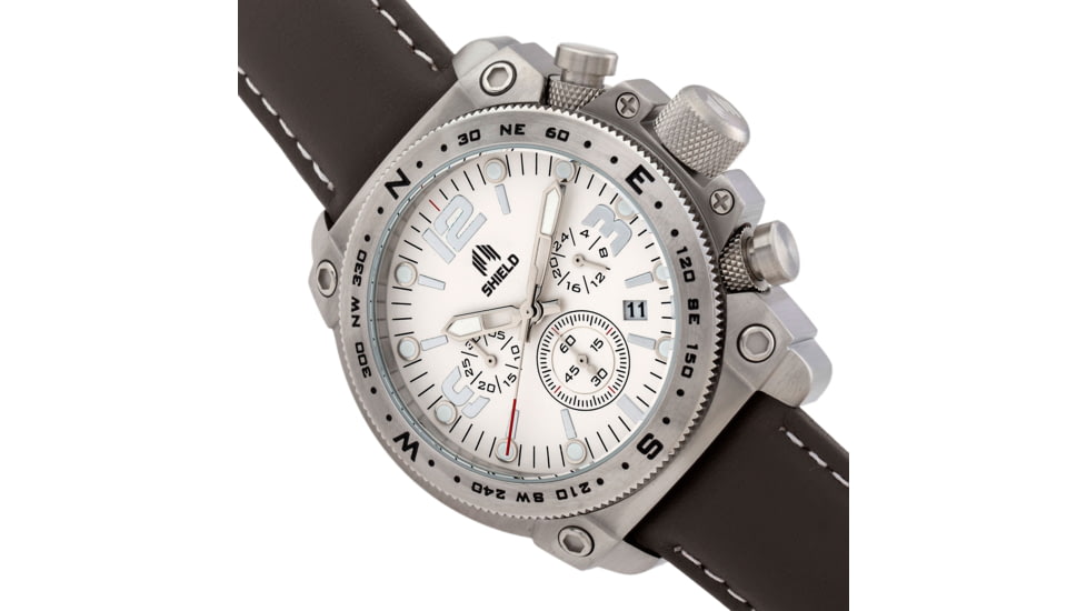Shield Tesei Chronograph Diver Watch w/Date - Mens, White/Grey, One Size, SLDSH105-2