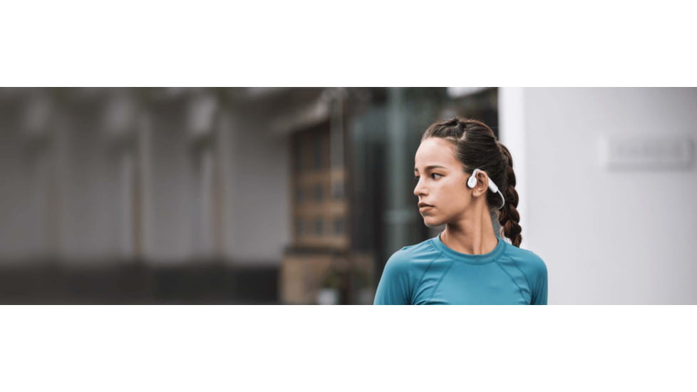 Shokz OpenMove Bone Conduction Open-Ear Lifestyle/Sport Headphones, White, S661-ST-WT-US