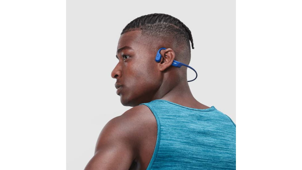 Shokz OpenRun Mini Bone Conduction Open-Ear Endurance Headphones, Blue, S803-MN-BL-US