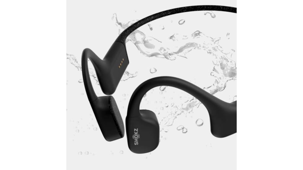 Shokz OpenSwim Bone Conduction Open-Ear Mp3 Swimming Headphones, Black, S700-ST-BK-US