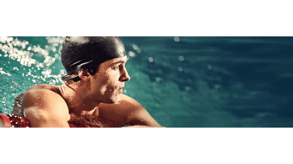Shokz OpenSwim Bone Conduction Open-Ear Mp3 Swimming Headphones, Black, S700-ST-BK-US