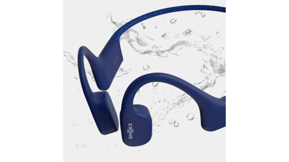 Shokz OpenSwim Bone Conduction Open-Ear Mp3 Swimming Headphones, Blue, S700-ST-BL-US