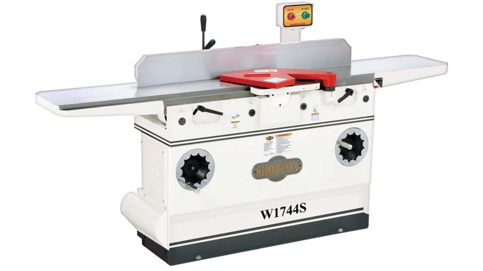 Shop Fox 12in Heavy-Duty Jointer with Adjustable Beds and Spiral Cutterhead, W1744S