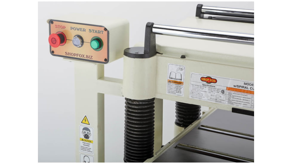 Shop Fox 20in Planer, with Built-in Mobile Base and Spiral Cutterhead, W1754S