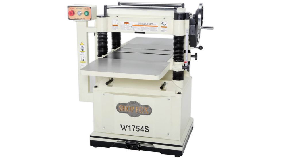 Shop Fox 20in Planer, with Built-in Mobile Base and Spiral Cutterhead, W1754S