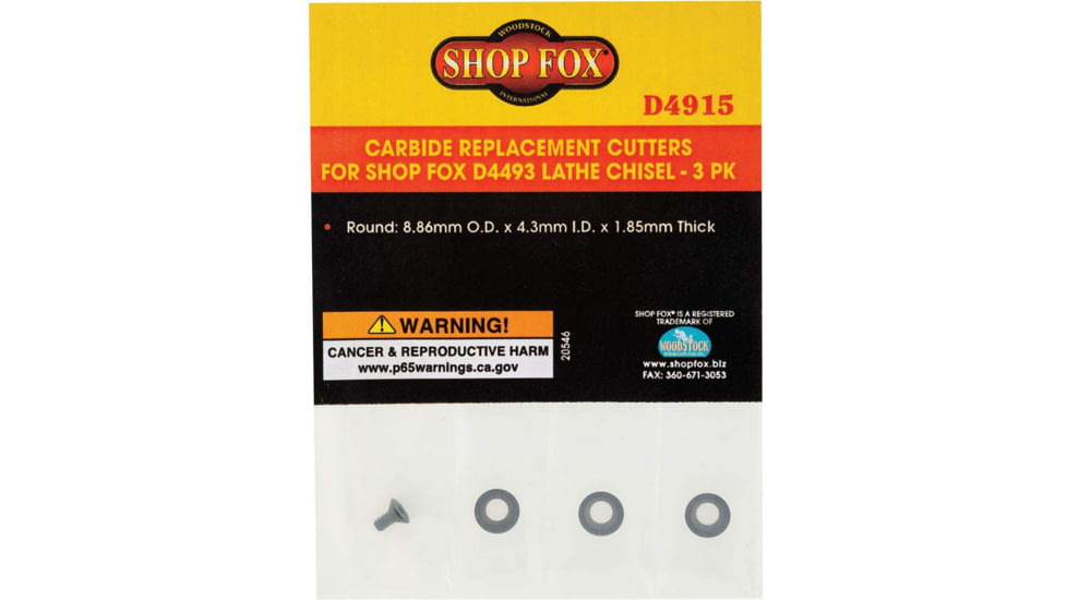 Shop Fox Carbide Replacement Cutters for D4493 Lathe Chisel - 3 Pk, D4915