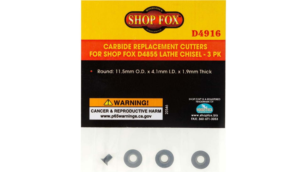 Shop Fox Carbide Replacement Cutters for D4855 Lathe Chisel - 3 Pk, D4916