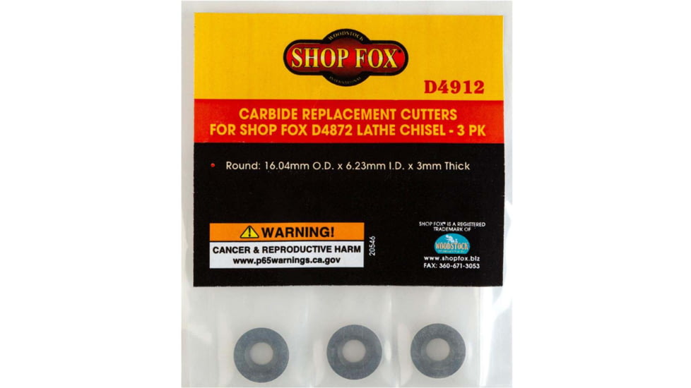 Shop Fox Carbide Replacement Cutters for D4872 Lathe Chisel - 3 Pk, D4912