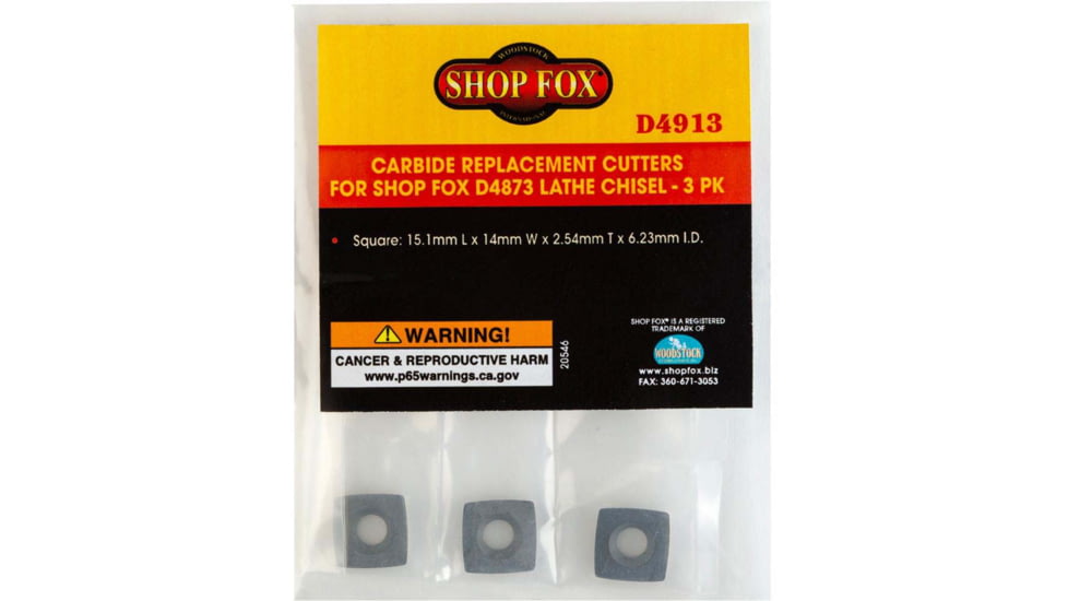 Shop Fox Carbide Replacement Cutters for D4873 Lathe Chisel - 3 Pk, D4913