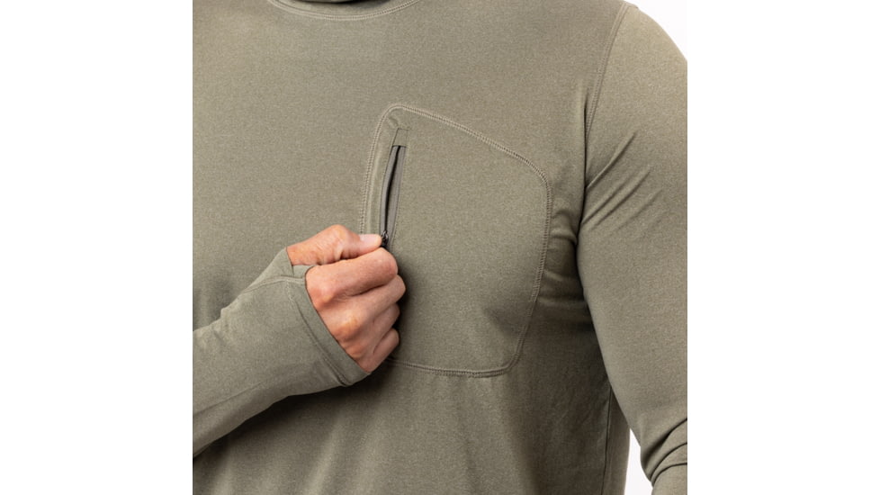 Sierra Designs Alpine Start Sun Hoodie - Mens, Burnt Olive Heather, Extra Large, 22436022BOH-XL