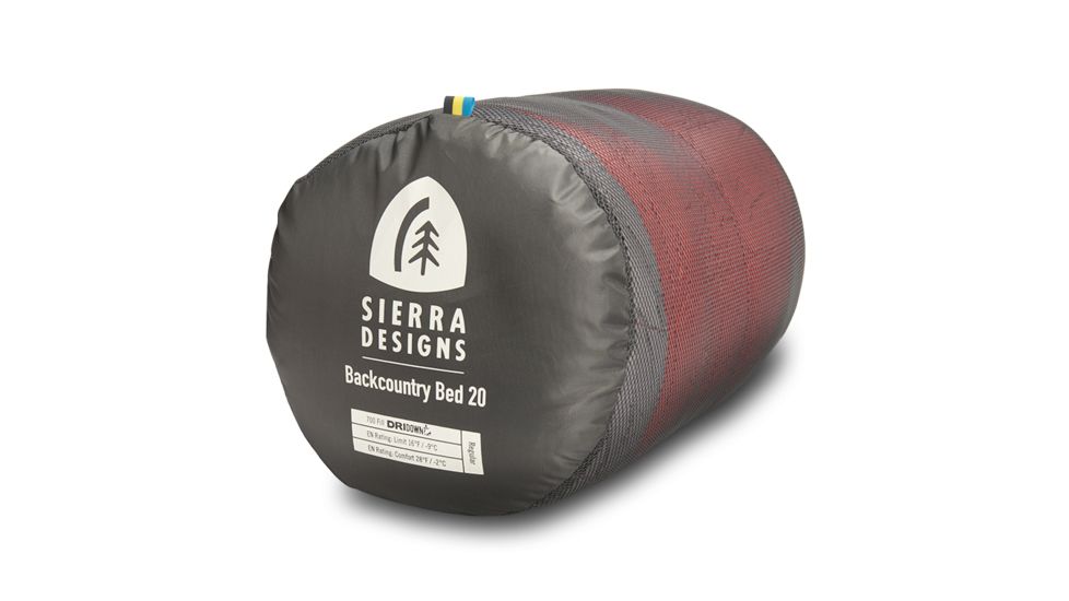 Sierra Designs Backcountry Bed 20 Sleeping Bag 700 Dridown-Red/Grey-Regular