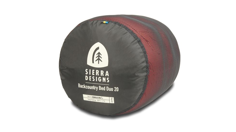 Sierra Designs Backcountry Bed Duo 700 Dridown 20 Deg Reg, Red, 70606318R